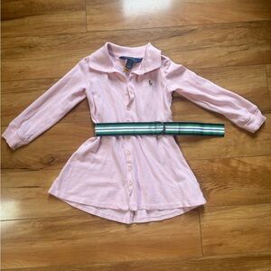 🐎POLO RALPH LAUREN🐎 2T pink button dress with green and blue belt - worn once